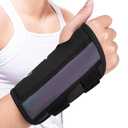 Wrist Brace for Carpal Tunnel Night Support with 2 POM Stays, Wrist Splints Left/Right Hand Stabilizer Adjustable Wrist Support for Pain Relief Typing, Sleeping, Gym (Darkblack-Left, S)