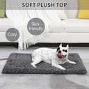 Washable Dog Bed Mat Reversible Dog Crate Pad Soft Fluffy Pet Kennel Beds Dog Sleeping Mattress for Large Jumbo Medium Small Dogs, 35 x 22 Inch, Gray (Grey)