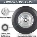 GICOOL 10" x 2.5" Flat Free Solid Rubber Tire with 5/8" Axle Bore Hole, 2 1/4" Hub, Replacement 4.10/3.50-4" for Hand Truck Dolly Trolley Garden Wagon Cart Generator, 2 Pack