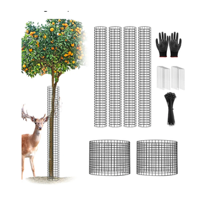 Tree Trunk Protector, 36 Pack 22.2 Inches Metal Tree Guards Trunk Protector with Glove & Metal Stakes & Zip Ties, Mesh Tree Bark Protector, Plant Protectors from Deer Animals Lawn Mowers Trimmers