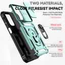 SunStory Phone Case for Samsung Galaxy A15 5G Case with HD Screen Protector & Slide Camera Cover & Rotated Ring Kickstand, [Military-Grade] Phone Case for Galaxy A15 5G (Green)
