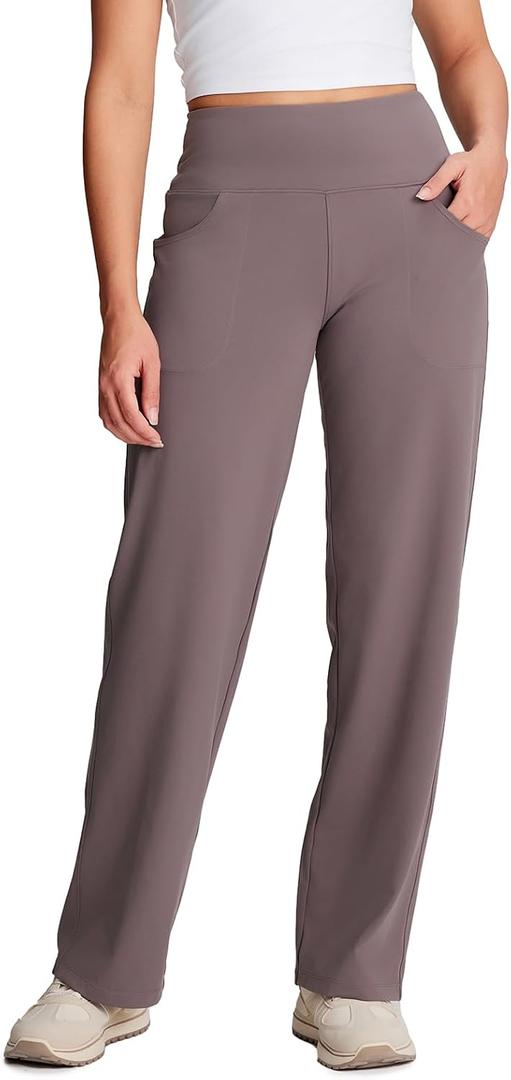 Yogipace Women's High Rise Wide Leg Yoga Pants with Pockets, 27"-35"