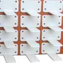 12 Pack - 4 inch White Hidden L Shelf Bracket (1/5 Inch Thick) Iron Floating Shelf Brackets Rustic Industrial Metal Brackets for Shelf Support