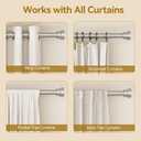 YaFex Curtain Rods 32-144 Inch, Heavy Duty 1 Inch Adjustable Curtain Rod for Windows, Silver Extra Long Window Treatment Rods, Modern Design, Easy Installation