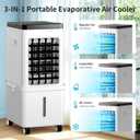 Portable Air Conditioners, 3-in-1 Portable AC Unit with Removable 2.6 Gal Water Tank, Dehumidifier & Fan,Evaporative Air Cooler Windowless with 3 Wind Speeds Swamp Cooler for Bedroom Office Garage