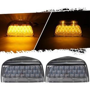 Partsam 2Pcs Amber 31LED Headlight Front Turn Signal Lights with 3 Wire Replacement for Peterbilt 379 359 357 365 378, Smoke Lens