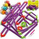 UCDRMA Adjustable Loom Knitting Kit, Up to 21 Different Sizes and Shapes Knitting Loom for Blankets/Scarves/Hats, Infinity Loom Crochet with 12 Yarn & Instructions, Flexible Yarn Loom for Beginners