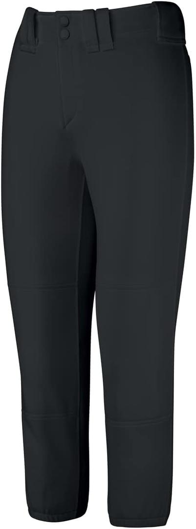 Mizuno Adult Women's Belted Low Rise Fastpitch Softball Pant (Small, Black)