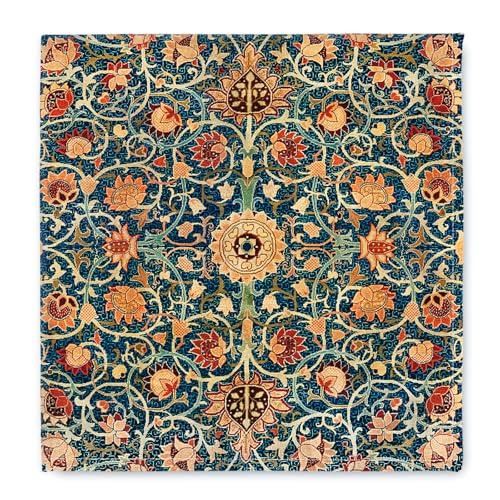 FYSUIMU Set of 6 William Morris Floral Cloth Napkins Vintage Flower Dinner Napkins 18 x 18 Inch Reusable Blue Kitchen Tabletop Collection for Home Party Table Supplies