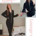 Button Up Pajamas for Women Long Sleeve Sleepwear Soft Loungewear Ladies Pjs Set XS-XXL (Black, M)