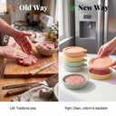 kayaso Silicone Hamburger Patty Mold Set, Reusable Burger Press with Lid, Food-Grade Nonstick Patty Mold for Beef, Chicken & Veggie Burgers, Easy Release, Multicolor (Soft Pastel)