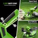 Cordless Weed Wacker, 4 in 1 Cordless String Trimmer with Wheels | 4 Type Replacement Blades, 21V Weed Eater , 2.6Ah Battery, Charge, Storage Bag, Foldable, Adjustable for Yard Garden Clearing