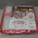 ZOBER Christmas Ornament Storage Box - Stores 128 Ornaments W/ 2 Sided Zipper - Flexible Plastic Christmas Ornament Storage Containers - 3 Inch Cube Compartments - Red