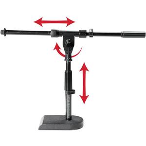 Gator Frameworks Rok-It Series Low-Profile Microphone Stand with 16" Adjustable Boom Arm, Ideal for Bass Drums and Guitar Amps (RI-MIC-200)
