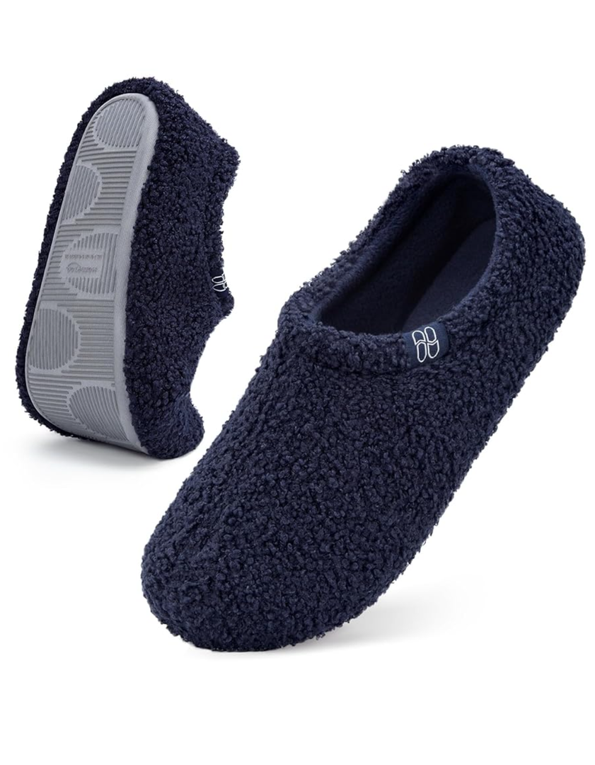 HomeTop Women's Fuzzy Curly Fur Memory Foam Loafer Slippers with Polar Fleece Lining 9/10