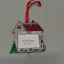 Holiday Jingle 2024 Family House Christmas Ornaments with Photo Frame Picture Frame Ornaments for Tree 2024 Christmas Ornament for Family, Couple, Friends