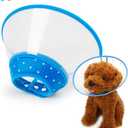 Pet Cone Recovery Dog Cone Adjustable Dog Collar Clear Padded Collar with Breathable Soft Edge, Plastic Puppy Cone Protect The Neck Surgery Recovery, Designed for Cats and Puppies (Small, Blue)