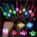 SCIONE 48 Pack LED Light Up Fidget Spinner Bracelets, Glow in The Dark Party Favors for Kids 4-8 8-12, Birthday Gift, Small