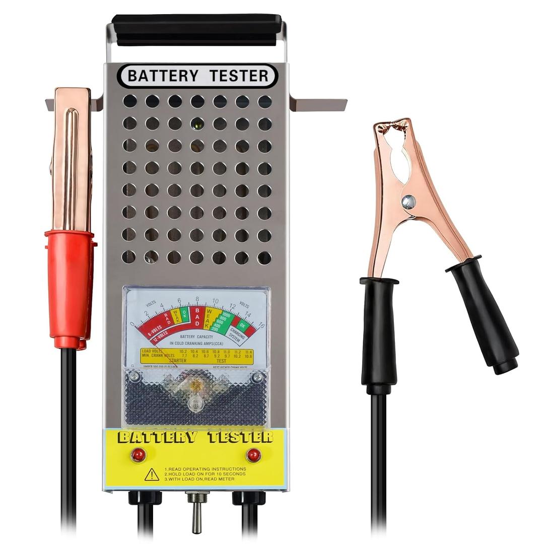 Car Battery Tester - 12V 100A / 6V 50A Load Tester for Detecting Battery Health & Capacity, with Voltmeter & Alligator Clips for Cars, RVs, Motorcycles, ATVs & Boats