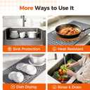 Snuggery Silicone Sink Protector for Kitchen Sink 28" x 15" Flexible Sink Mat, Heat Resistant Grid, Non-Slip Rack, Easy to Clean Dishwasher Safe Fits Farmhouse, Single & Double Bowl Sinks