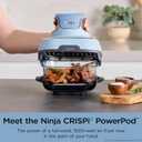 Ninja Crispi 4-in-1 Glass Air Fryer | 450F | Non-Toxic | 4QT & 6-Cup Glass Containers w/Lids | Microwave, Freezer, Dishwasher Safe | Max Crisp, Air Fry, Bake, Recrisp | Periwinkle | FN101PL, 13.39in x 11.97in x 13.58in