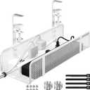 Under Desk Cable Management Tray, Wire Management Desk Cable Organizer Cable Management Box, Cord Organizer Storage for Office (1 Pack-White)