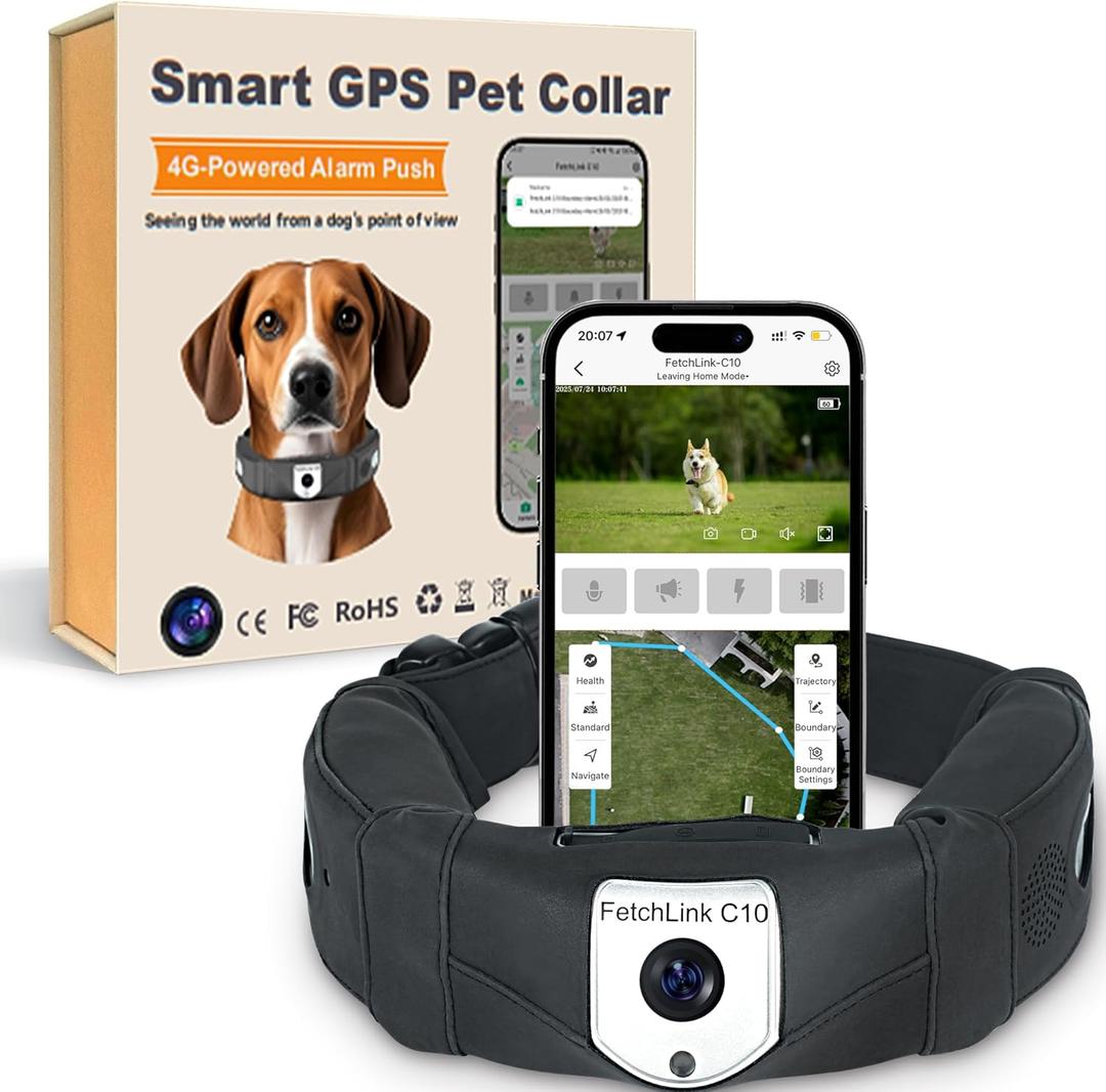 NewlyNextHX Advanced GPS Wireless Dog Fence with 2K HD Camera & Two-Way Audio, Unlimited Virtual Fences & Pinpoint 3D Tracking, Dog Collar with App & All-Weather Waterproof, for Medium & Large Dogs