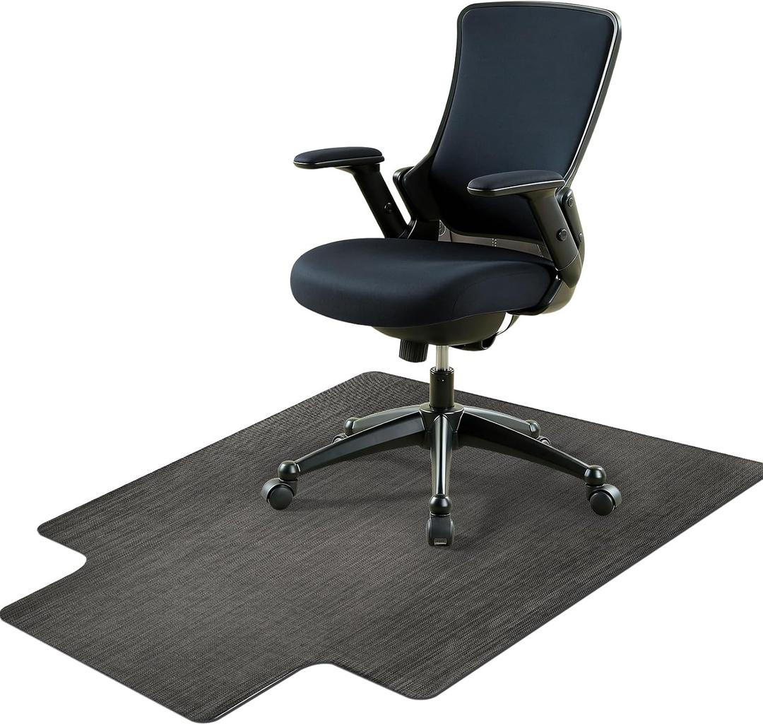 Office Chair Mat for Hardwood Floor, 36" x 48" Non-Slip Office Chair Mat for Rolling Chair, Heavy Duty Textilene Floor Protector for Hardwood Tile, Desk Computer Chair Mat for Home Office, Black