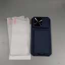 SSLOTSCASE for iPhone 17 Pro Case with 2X Screen Protector, Kickstand & Credit Card Holder & Sliding Lens Cover & Camera Stand & Wallet, Heavy Duty Sturdy Protective Case Cover for iPhone 17 Pro, Blue