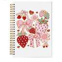 Cute Strawberry and Bows Notebook – Kawaii Fruit and Ribbon Design, Aesthetic Pink Red Journal for Girls and Teens, 5.5x8.3 Inch 307