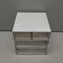 Marknor Makeup Organizer, Desk Organizer with 4 Drawers, Sundries Storage，Vanity Organizer, Cosmetic Storage Organizer, Desk Storage Box, Bathroom Counter or Dresser, White QBH-4CT-1