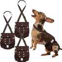 Pet Soft Dog Diapers Female with Suspenders, Pack of 3 Reusable Female Dog Diapers for Heat, Dog Period Panties for Doggie in Cycle(Small, Bear Brown) (Small:10''-14'')