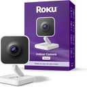 Roku Indoor Camera  Home Security  1Pack  Wired Security Camera & Pet Monitor with 1080p HD Color Night Vision, Works with Alexa & Google, Motion & Sound Detection, WDR & WiFi 6