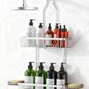 VALORDINE Shower Caddy Hanging, Shower Organizer Hanging, Aluminum Shower Racks for Inside Shower with Hooks for Razor, Never Rust Bathroom Organizers and Storage with Soap Holder, Silver