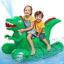 Inflatable Dinosaur Swimming Pool Float for Kids with Sprinkler for Yards, 2-in-1 Summer Water Toys 72" Large Pool Raft Outdoor Party Toys for Adults Kids