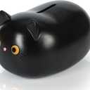 H&W Black Cat Piggy Bank for Girls,Plastic Coin Bank,Unbreakable Money Bank,Cute Piggy Bank for Kids,First Money Box,Best Birthday