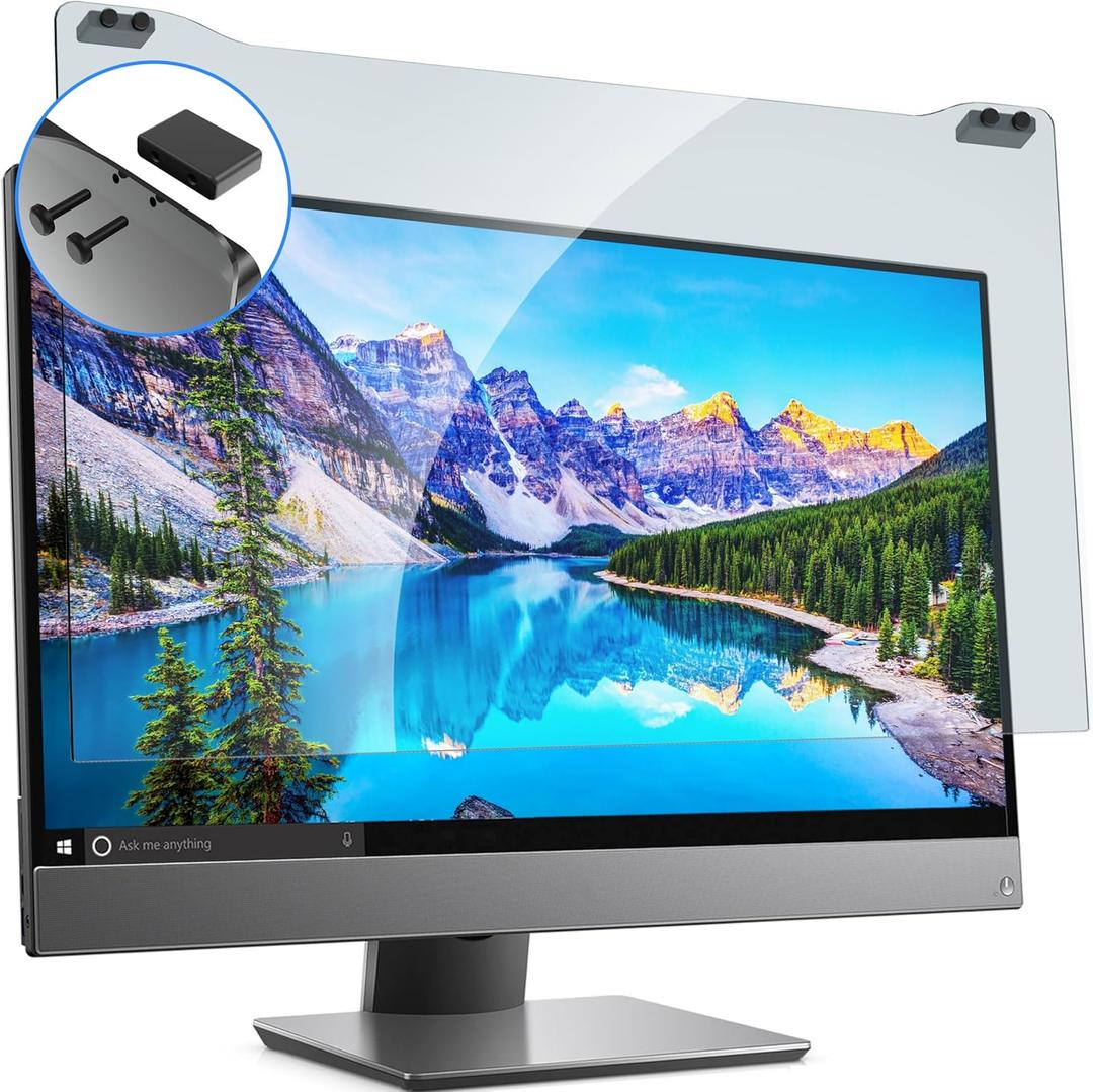 ZYY 23-24 Inch Anti Blue Light Screen Protector for Diagonal 23,23.6,23.8,24 Monitor, Desktop PC UV Blocking Filter (21 1/4 x 13 3/8) for Eye Strain, Hanging Computer Screen Blue Light Blocker (1 Pack: 23"-24" Diagonal)