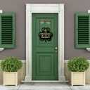 Jetec 2 Pieces St. Patrick's Day Door Sign Shamrock Wooden Sign for Patrick's Day Decor 12 x 12 Inch Farmhouse Shamrock Hanging Decoration for Front Door and Wall