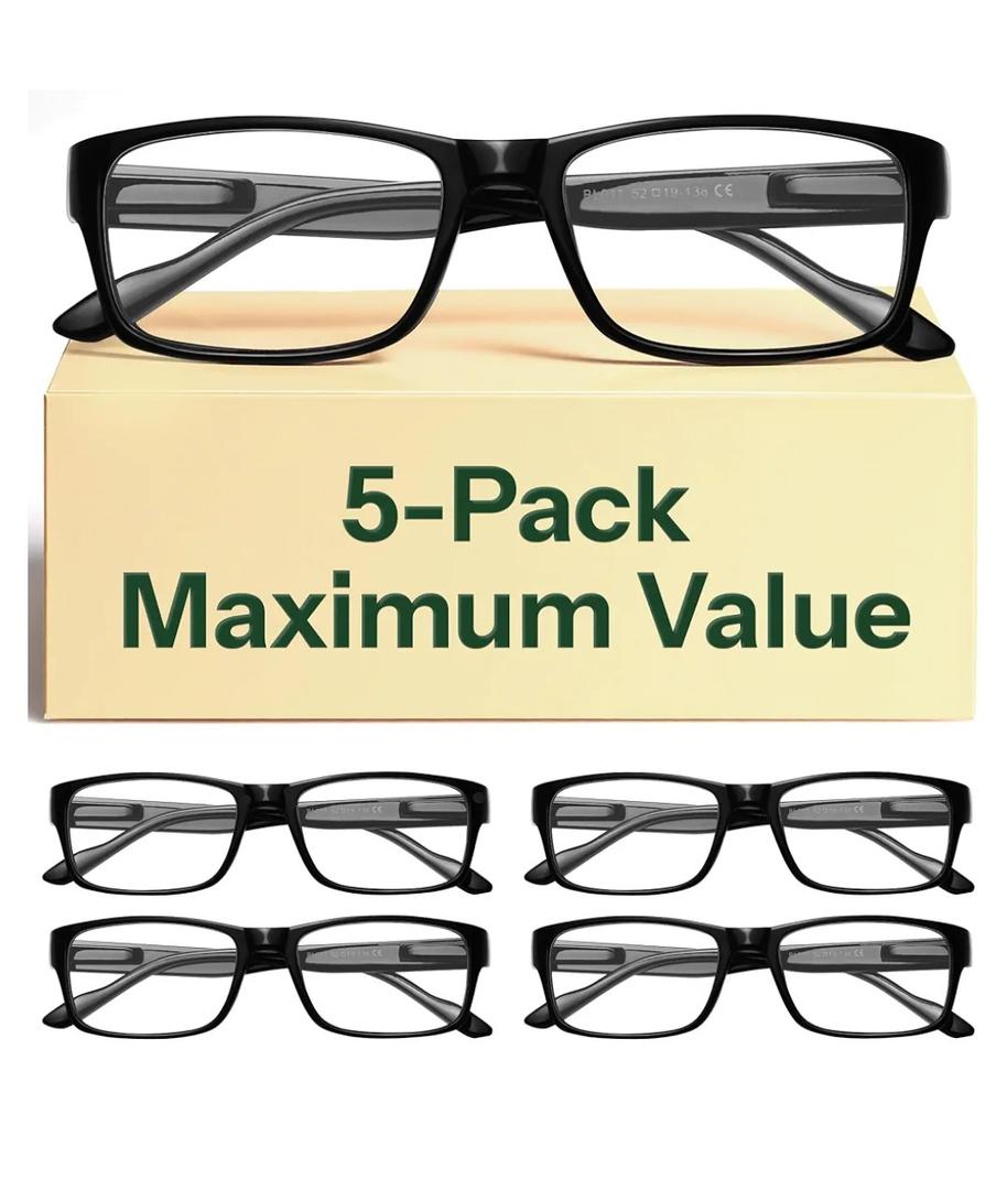 Gaoye 0.75 Professional Reading Glasses for All Day - Computer Readers with Blue Light Protection - Value Pack