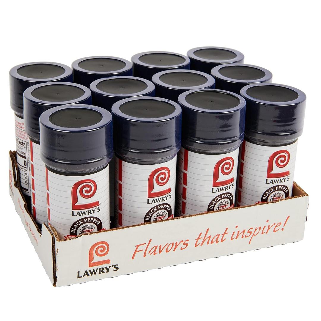 Lawry's Black Pepper Seasoned Salt, 5 oz (Pack of 12), BBD 07/04/2026