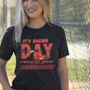 Racing Shirts for Women Race Day Tshirt Car Flag Printed Tee Racing Race Team Lover Short Sleeve Tops (Gray, XXL)