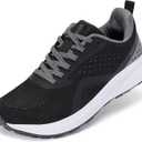 BRONAX Women's Wide Toe Box Road Running Shoes | Wide Athletic Tennis Sneakers with Rubber Outsole (Black)