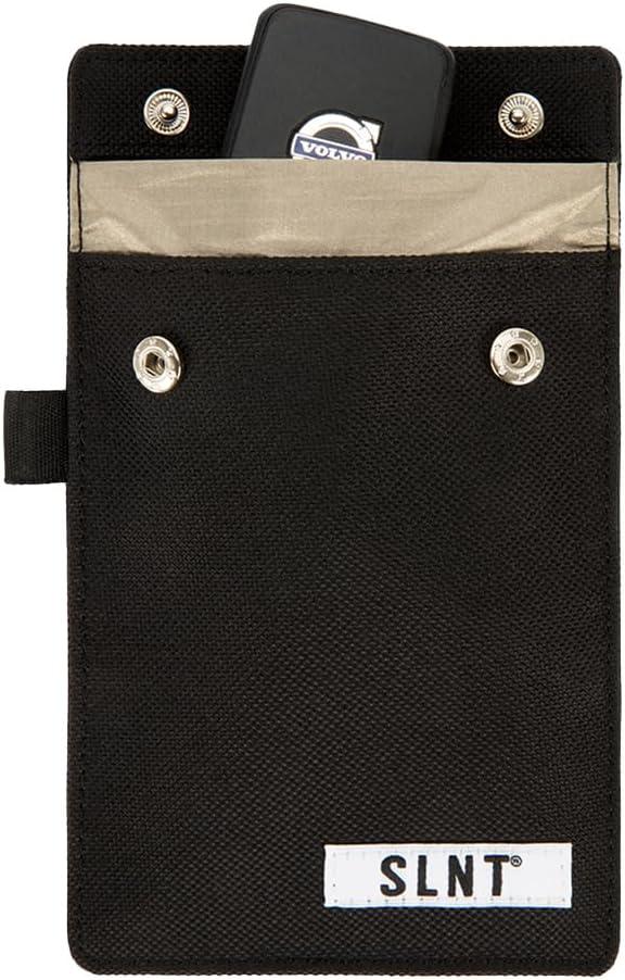 SLNT Signal Blocking Faraday Key Fob Case with Silent Pocket - Car Anti Theft Device Shields Against All Signal Types, Includes RFID Blocking & Durable Faraday Bag, Fits Most Keyfobs (Black, X-Small)