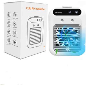 Portable Air Conditioners Fan, Evaporative Air Cooler, USB-C Personal Mini Air Conditioner Touch Screen Desktop Cooling Fan for for Home Room Camping Car Office