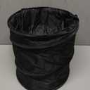 Kincown Car Trash Can, Large-Sized Pop-up Car Trash Bin, Collapsible Garbage Can, Trash Bag with Elastic Band Hanging, Double-Layer Washable Trash Can, Waste Basket with Velcro (4 Gallons, Black)