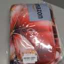 4 Pcs Red Floral Butterfly Shower Curtain Set with Non-Slip Rugs, Chic Bold Toilet Lid Cover and Bath Mat, Elegant Luxury Bathroom Decor Set (Hooks Not Included)