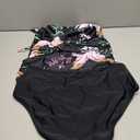 SUUKSESS Women Sexy Twist Push Up Tankini Swimsuit Tummy Control Bathing Suits (Large, 72 Tropical Floral Black)