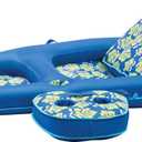 Aqua Campania Ultimate 2-in-1 Pool Float Lounge  Extra Large  Inflatable Pool Floats for Adults with Adjustable Backrest & Cupholder Caddy