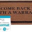 BIRDROCK HOME Come Back with a Warrant Coir Doormat | 18 x 30 Inch | Standard Welcome Mat with Black Border and Natural Fade | Vinyl Backed | Outdoor