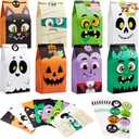 JOYIN 72PCS Halloween Treat Bags, Candy and Goodie Bags, 6 Styles with Stickers, Party Supplies for Kids Halloween Party Favors Exchange, Holiday Pastries Supplies